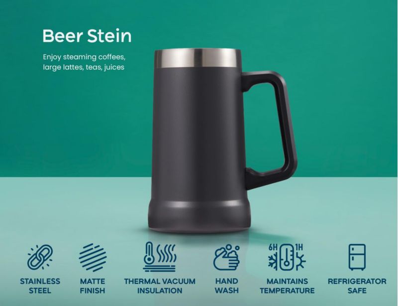 Vaso Térmico KooK 680 ml Gris Tormenta