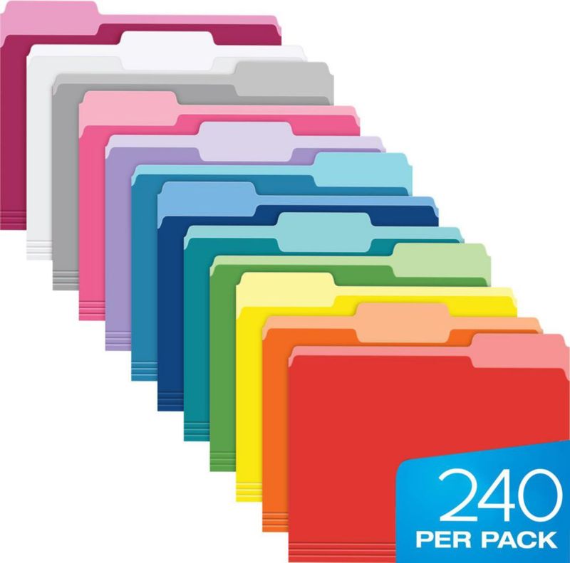 Carpeta de archivo Pendaflex tamaño carta paquete de 240 solapas 1/3