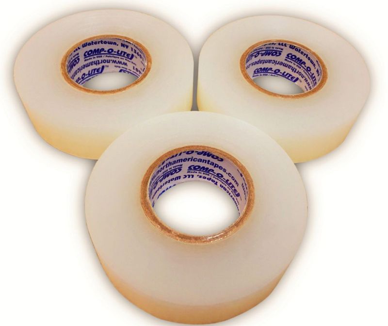 Cinta de Hockey Comp-O-Lite 24 mm x 25 m Paquete de 3 Unidades Transparente