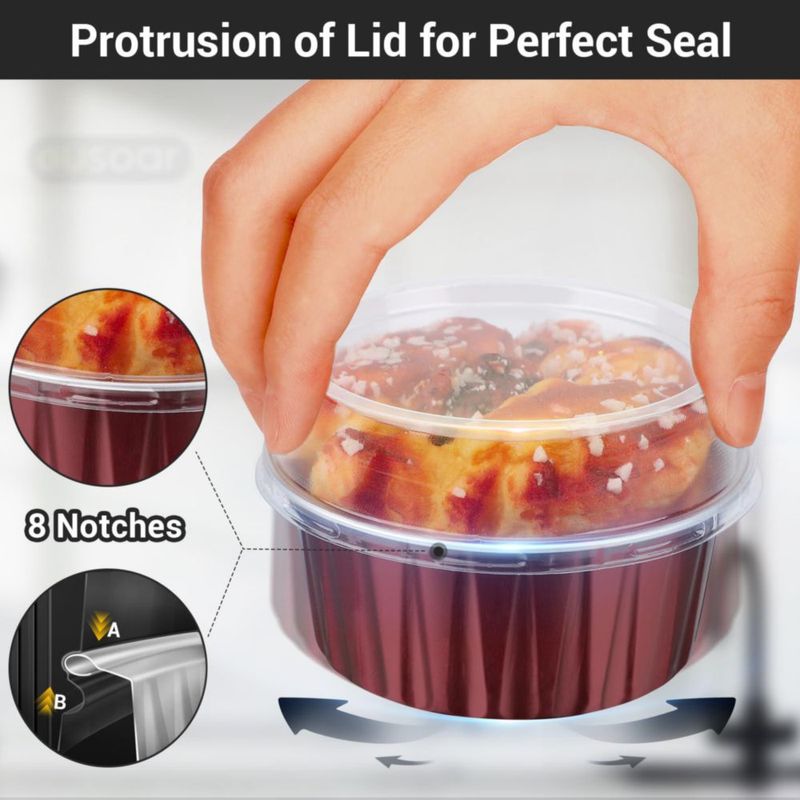 Tazas para hornear EUSOAR 100 uds 5 oz color vino con tapas