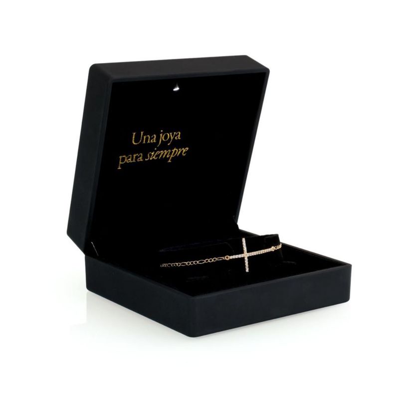 Pulso Cartier con Cruz 2mm 18cm 10K Oro Abba Joyas
