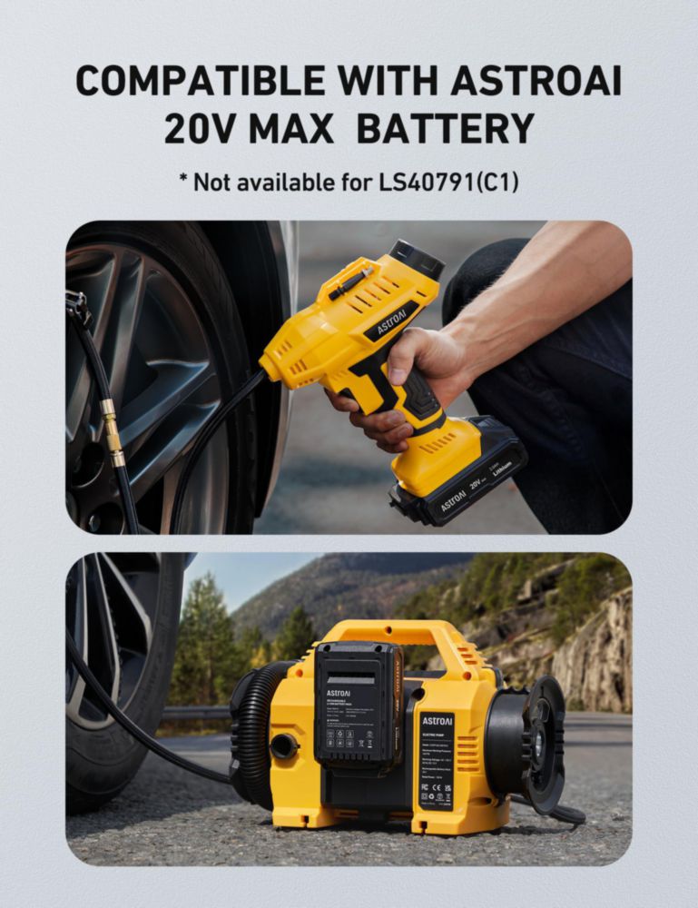 Cargador de baterías AstroAI 20 V 17 A con indicador LED