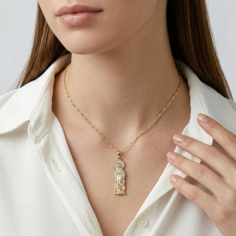 Dije virgen de Guadalupe extra chico 10K oro Abba Joyas