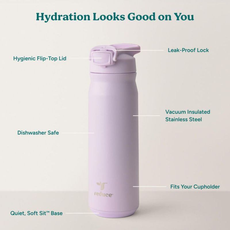 Botella REDUCE 680 ml Aislada con Tapa Flip‑Top Lila