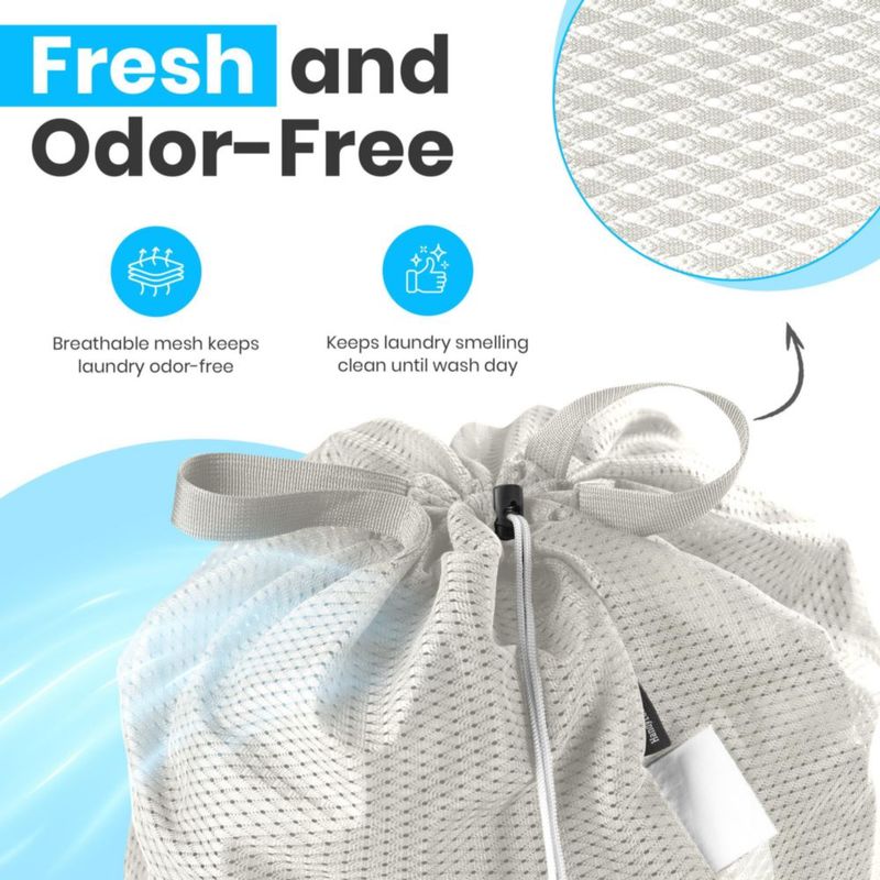 Bolsa de lavandería de malla resistente Handy Laundry 61x91 cm gris con correa de hombro