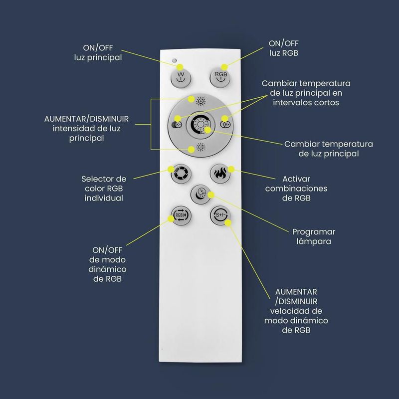 Lampara de techo tipo plafón Baraka color blanco Mil luces