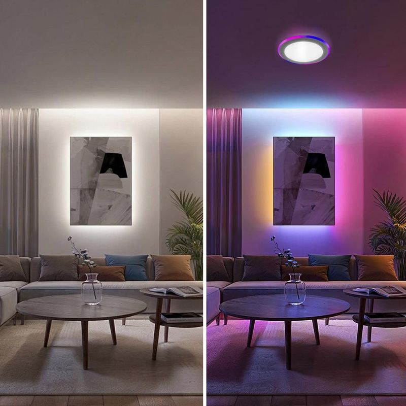 Lampara de techo tipo plafón Baraka color blanco Mil luces