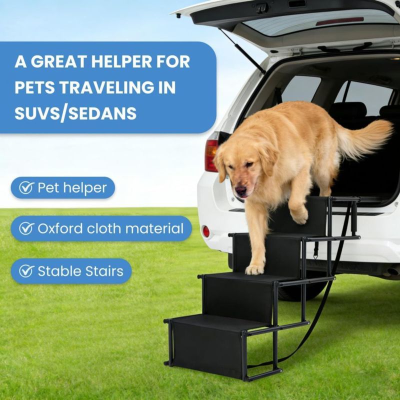 Escalera plegable para perros genérica de 4 peldaños capacidad 136 kg
