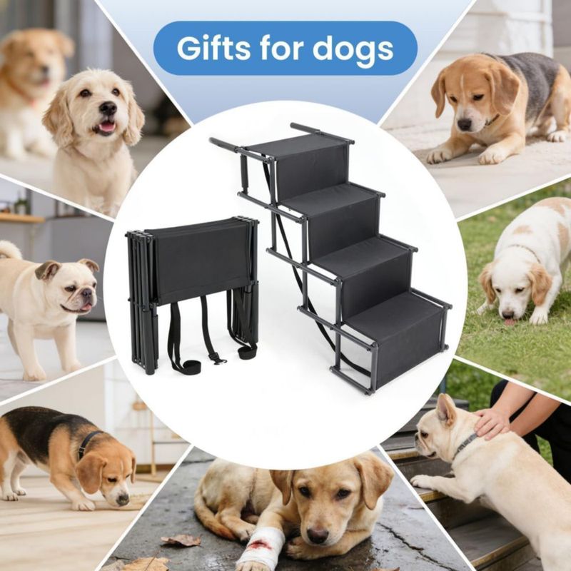 Escalera plegable para perros genérica de 4 peldaños capacidad 136 kg