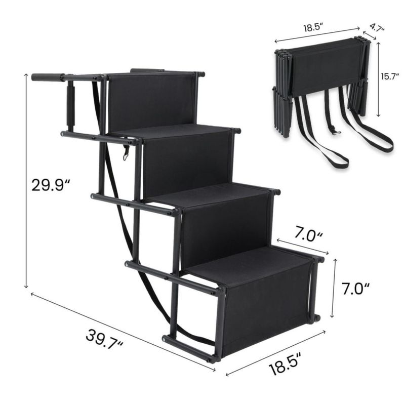 Escalera plegable para perros genérica de 4 peldaños capacidad 136 kg
