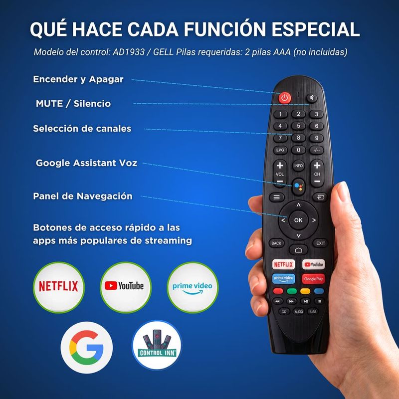 Control compatible con compaq sansui blux silo android tv