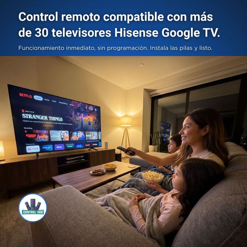 Control remoto erf3n90h compatible con hisense google tv