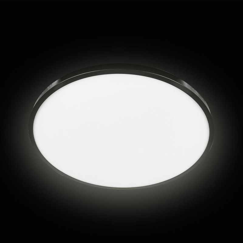 Lampara de techo tipo plafón Akari 48W color negro Mil luces