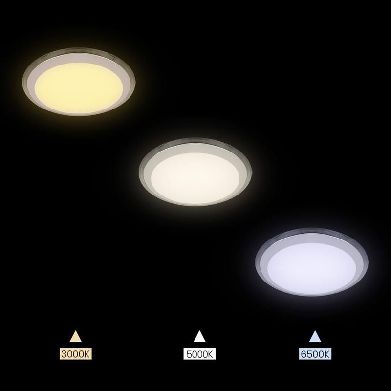 Lampara de techo tipo plafón Silvanya 3CCT 36W color blanco Mil luces