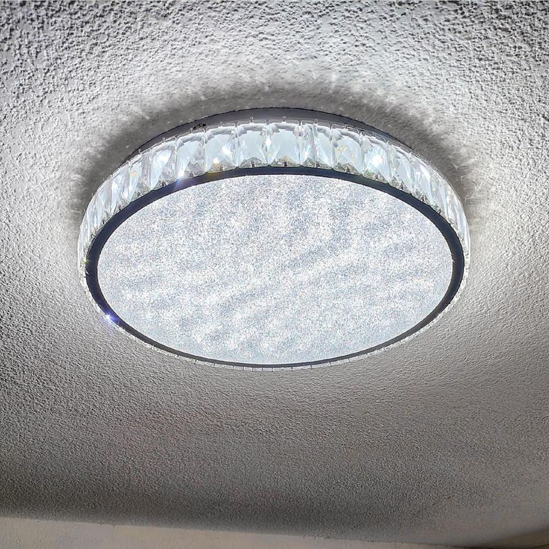 Lampara de techo tipo plafón Wellis 050 color plateado Mil luces