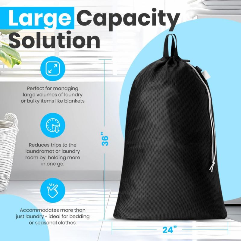 Bolsa de lavandería Handy Laundry 61x91 cm negra con correa de hombro