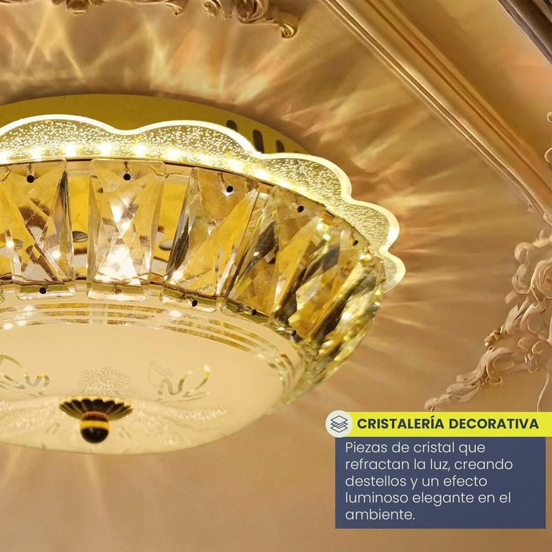 Lampara de techo tipo plafón Flower II color dorado Mil luces