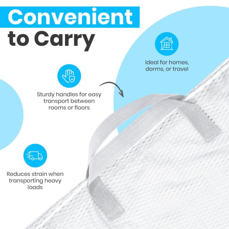 Bolsa de lavandería Handy Laundry 61 cm × 91 cm blanca con correa de hombro