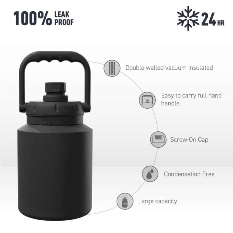Thermos Asobu Jarra de 1 L Rosa con Aislamiento al Vacío y Sorbete