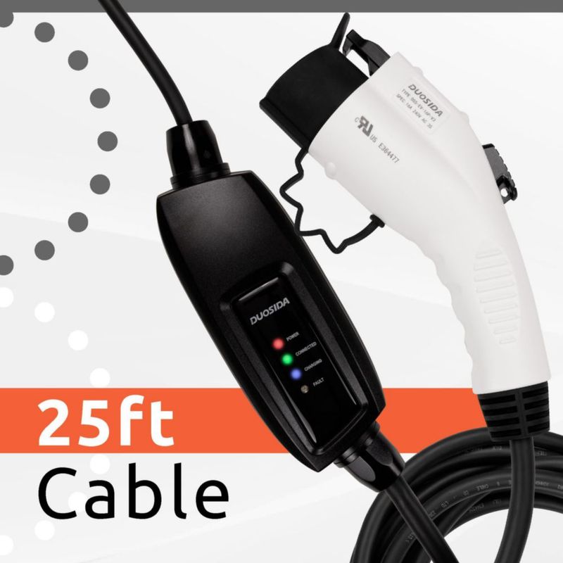 Cargador EV STARTWAY Duosida 16A 120–240 V con cable de 76 m