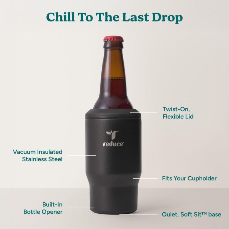 Enfriador de Bebidas REDUCE 400 ml Negro con Destapador