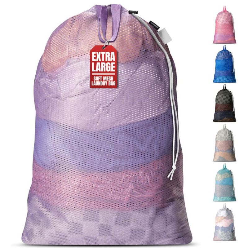 Bolsa de lavandería de malla Handy Laundry 61x91 cm púrpura con cordón