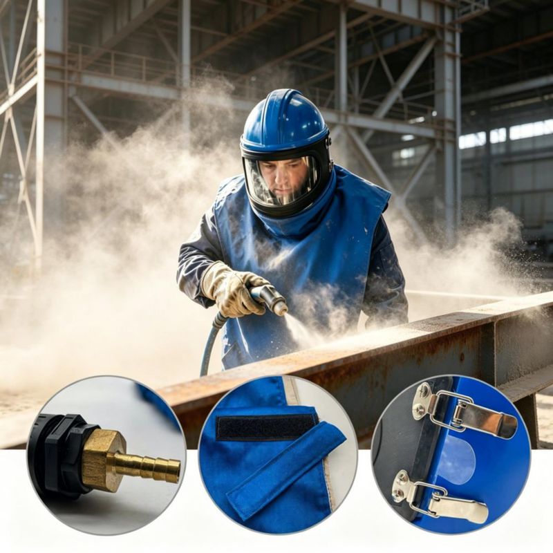 Casco SHUNJIE para chorro de arena con alimentación de aire segura