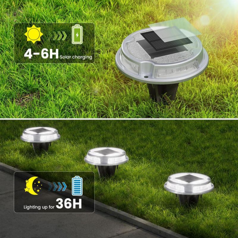 VOLISUN Luces Solares para Entrada Terraza Muelle y Marina – 2 Modos de Color Pack de 12