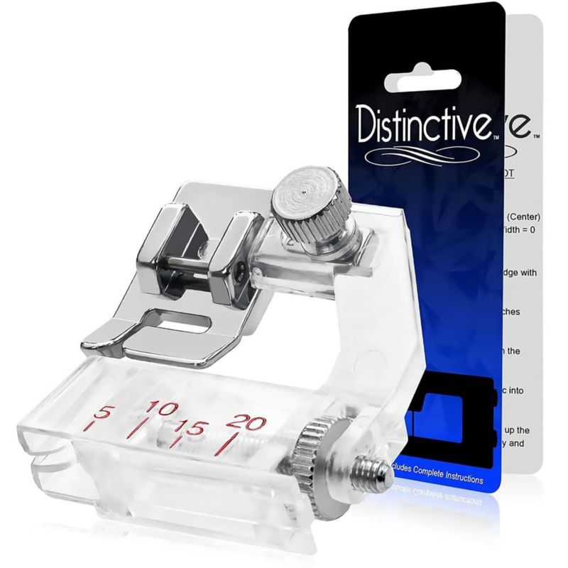 Pie prensador Distinctive para encintado de cinta al bies