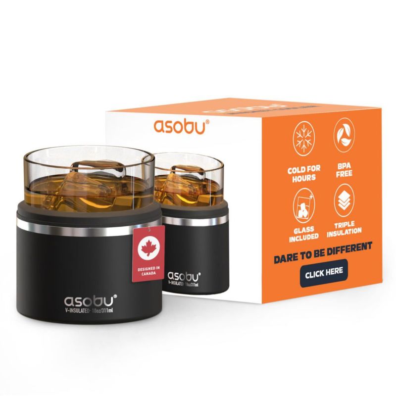 Vaso de whisky Asobu 300 ml con funda aislante