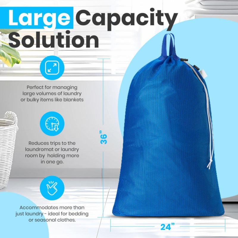 Bolsa de lavandería Handy Laundry 61 × 91 cm azul con correa de hombro
