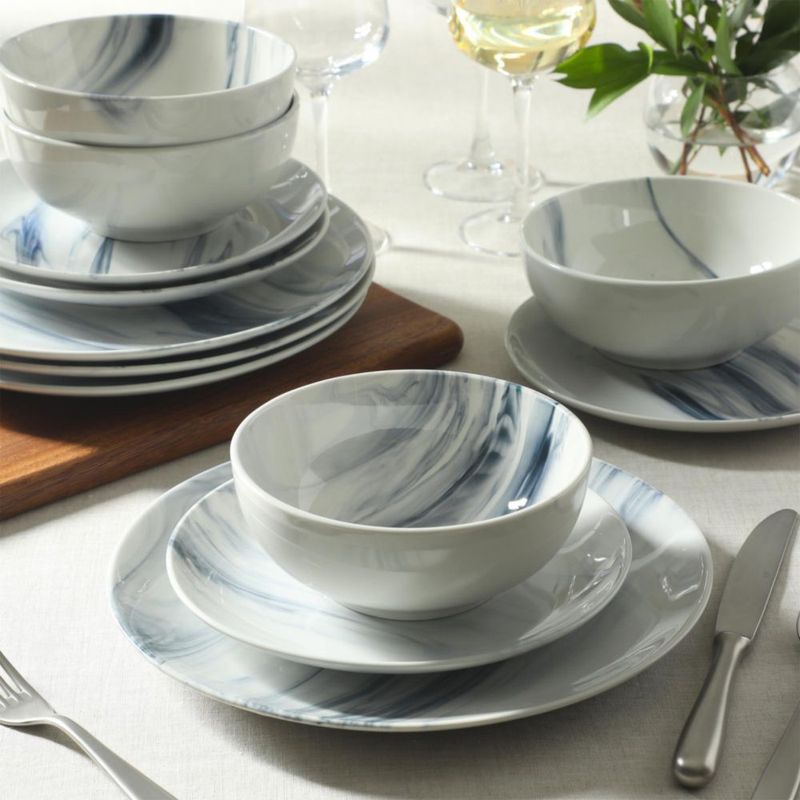 Juego de vajilla Gibson Home 12 piezas azul y blanco
