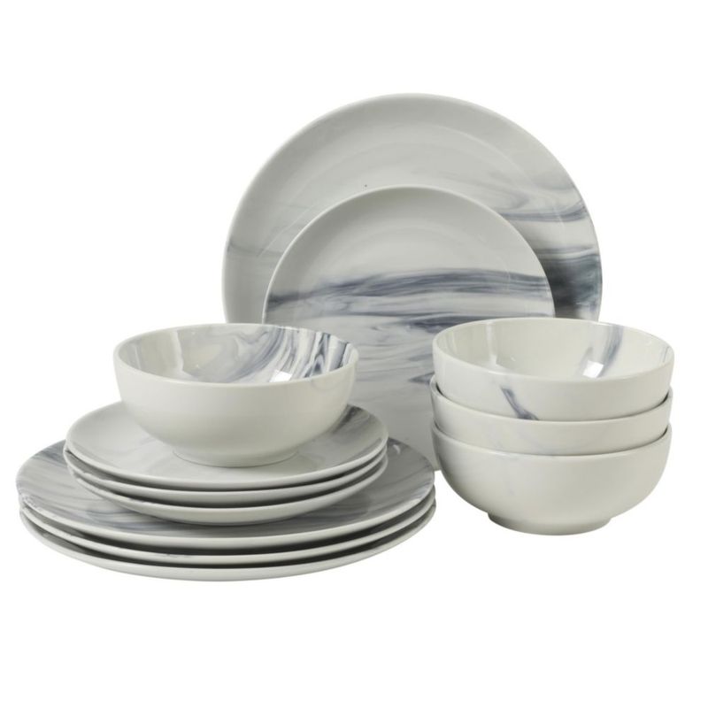 Juego de vajilla Gibson Home 12 piezas azul y blanco