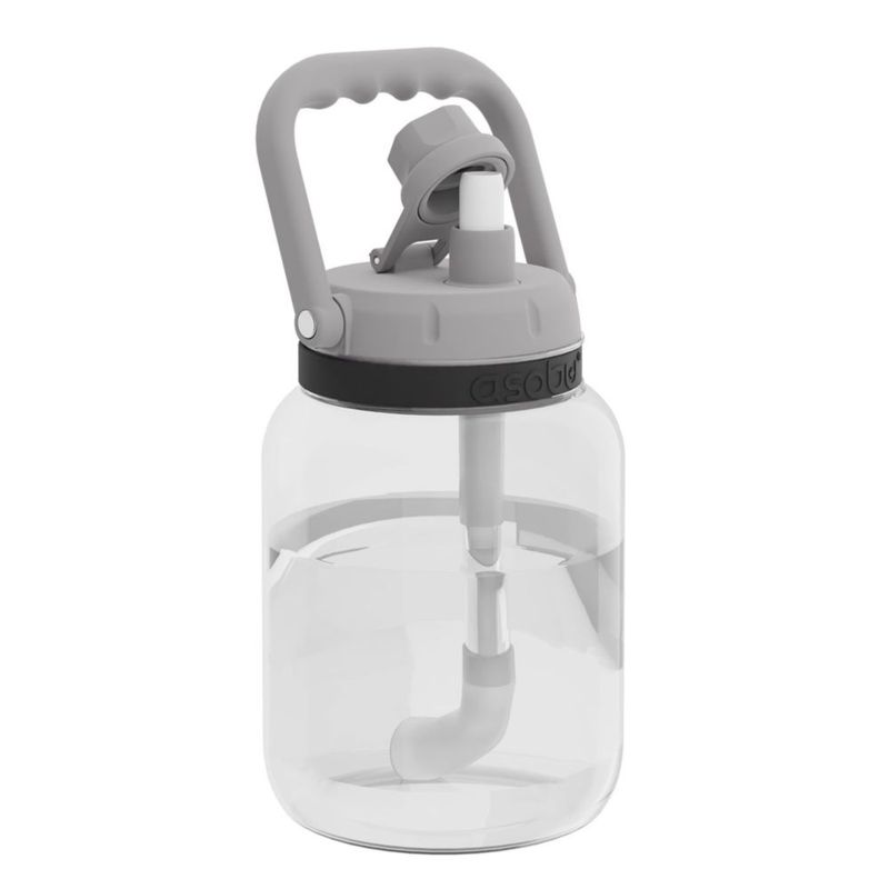 Botella asobu Juggler 14 L Tritan gris con pajilla retráctil