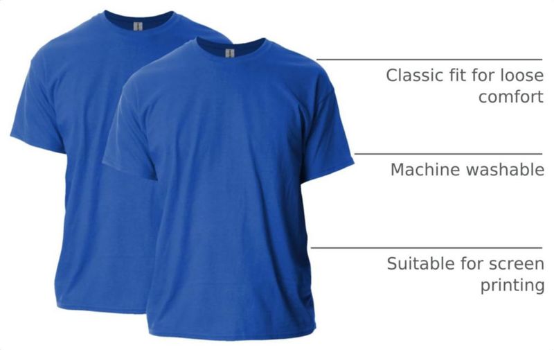 Camiseta Gildan G2000 Azul Royal 2 Unidades Talla 5XL