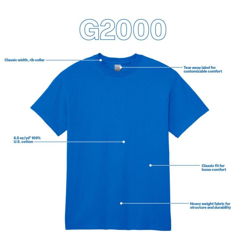 Camiseta Gildan G2000 Azul Royal 2 Unidades Talla 5XL
