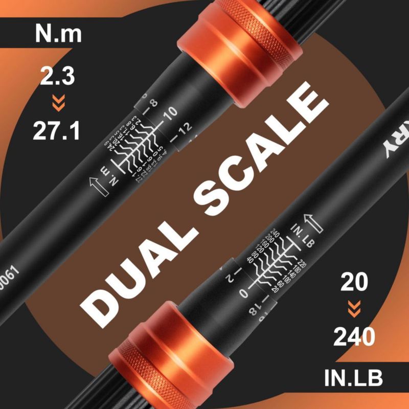 Llave de torsión Kerry 2.3‑27.1 Nm accionamiento 1/4" con clic