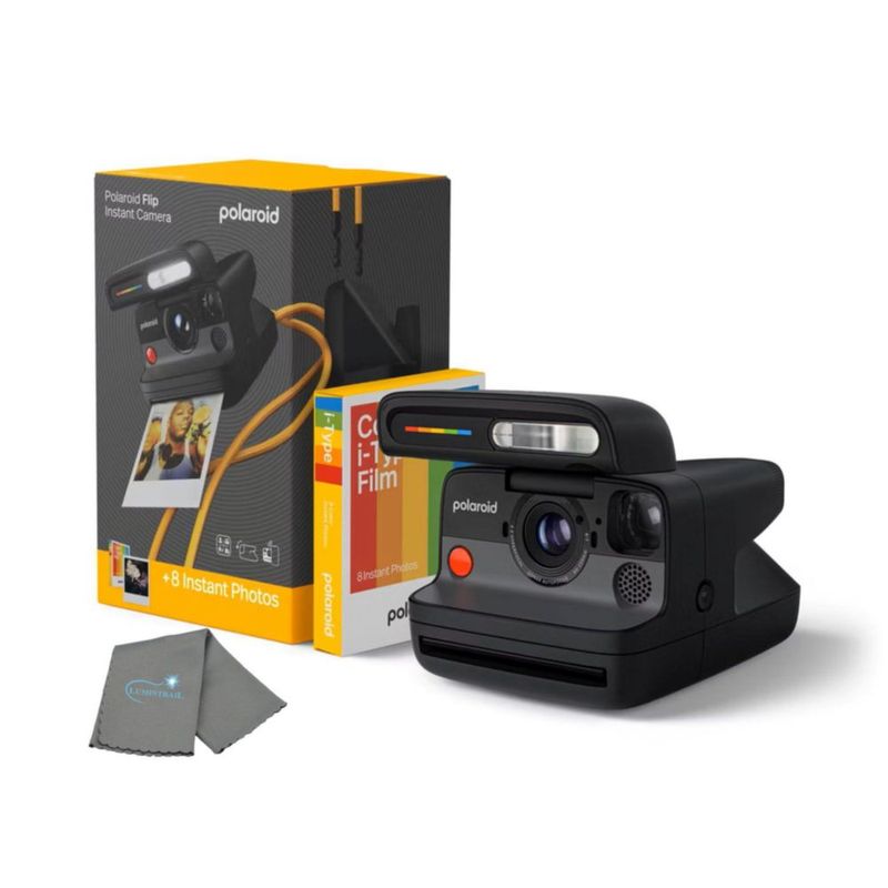 Cámara Polaroid Flip + Paquete de Película (8 fotos) - Negro