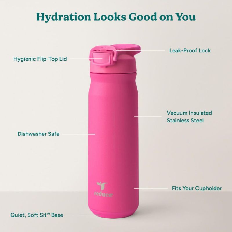 Botella REDUCE 680 ml Aislada con Tapa Flip‑Top Pitahaya