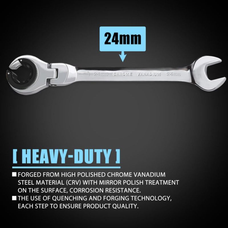 Llave de Carraca LOSCHEN de 24 mm con Cabezal Flexible de Acero CRV