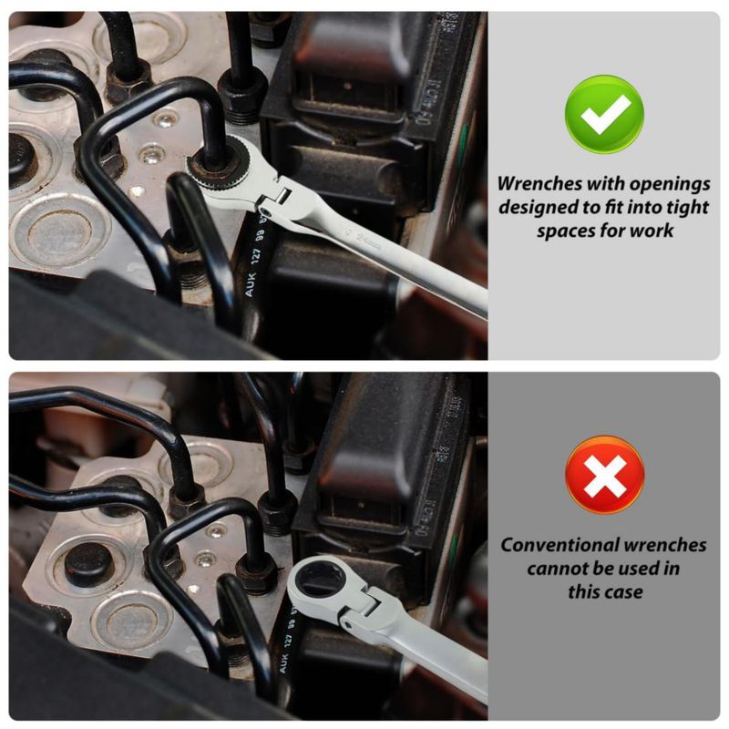 Llave de Carraca LOSCHEN de 24 mm con Cabezal Flexible de Acero CRV