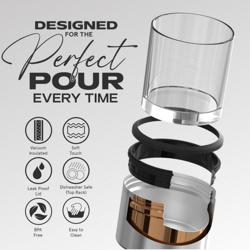 Vaso de whisky asobu 300 ml con funda aislante