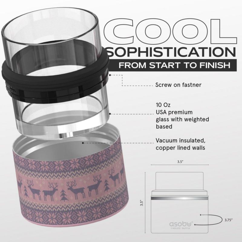 Vaso de whisky asobu 300 ml con funda aislante