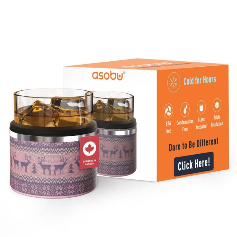 Vaso de whisky asobu 300 ml con funda aislante