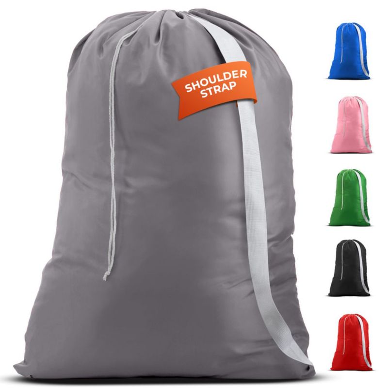 Bolsa de lavandería Handy Laundry 76 × 102 cm gris con correa de hombro