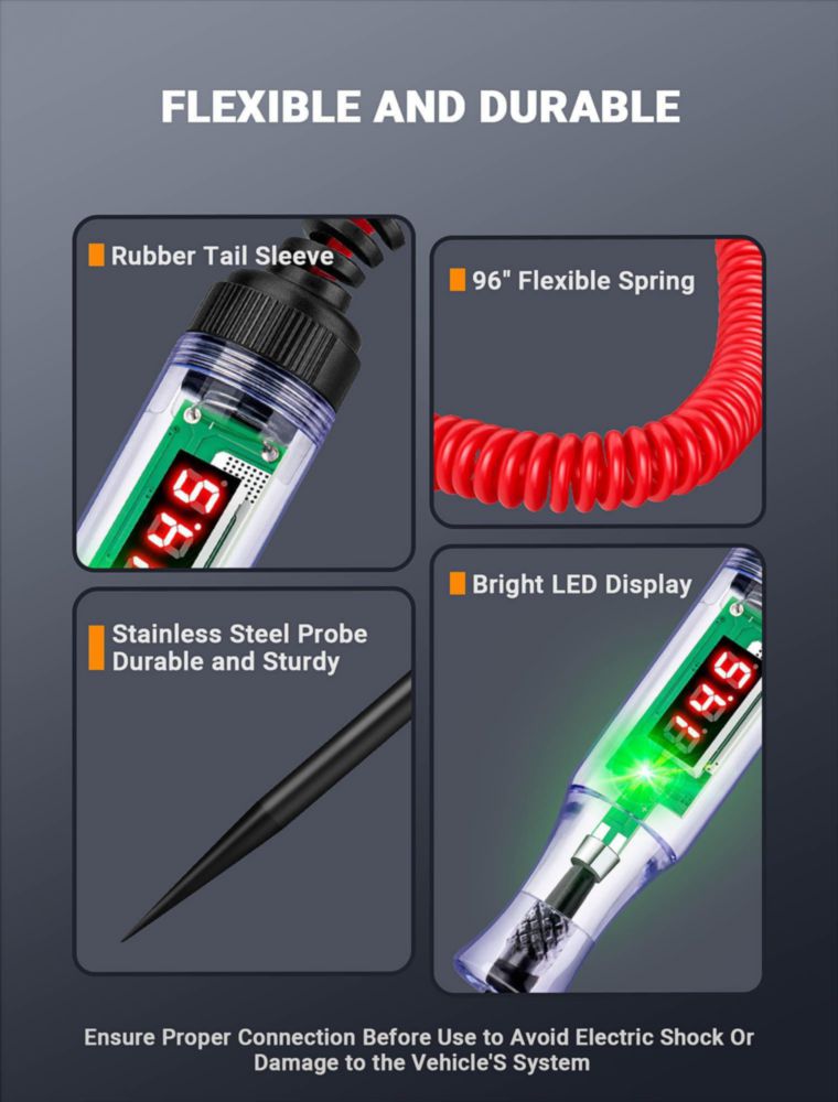 Probador de Circuitos FEAOXYO 5‑90 V Digital LED Voltímetro
