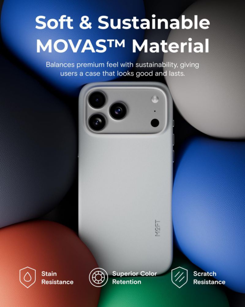 Funda MOFT MOVAS Snap de cuero vegano para iPhone 17 Pro