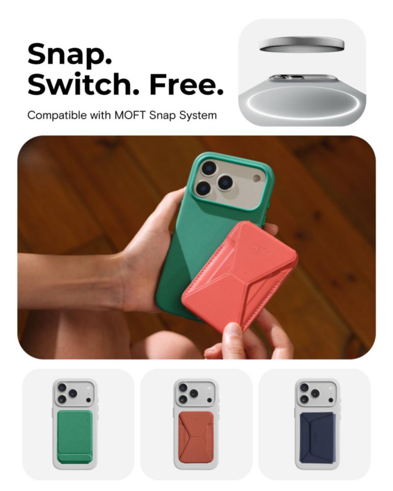 Funda MOFT MOVAS Snap de cuero vegano para iPhone 17 Pro