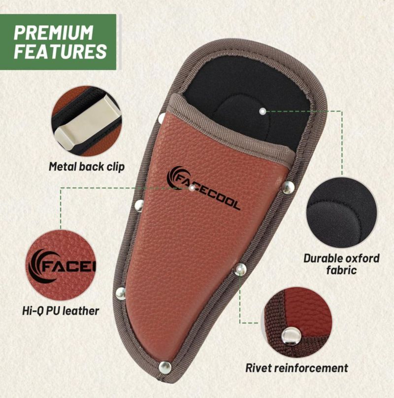 Funda para herramientas Facecool de cuero PU con presilla de cinturón para alicates