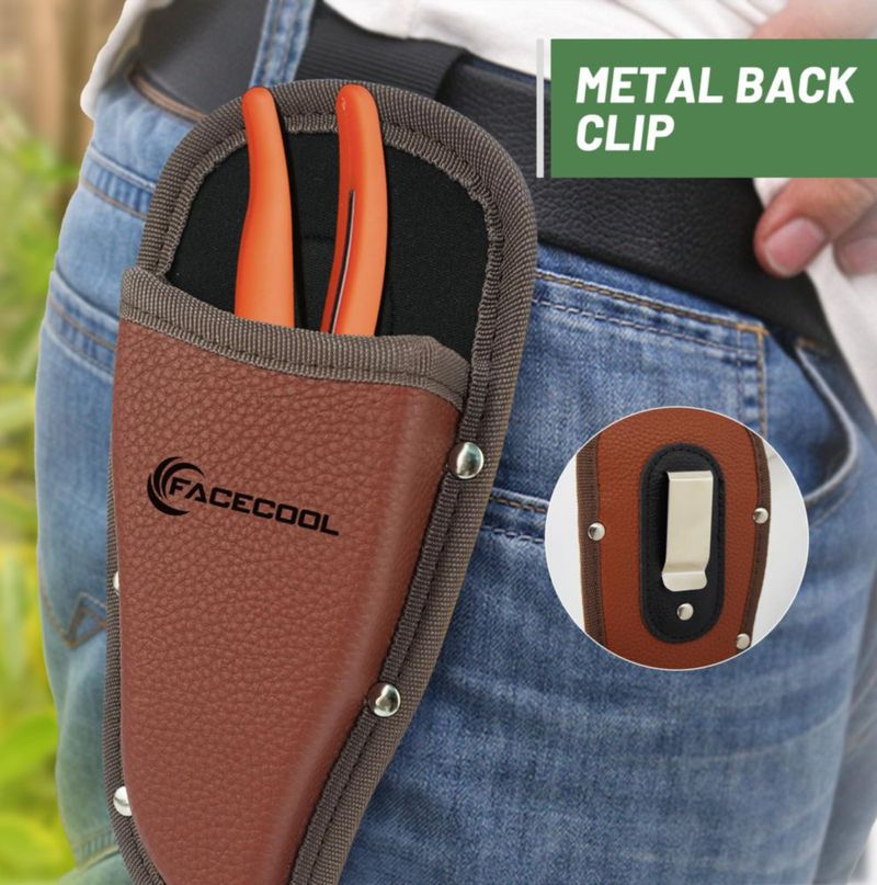 Funda para herramientas Facecool de cuero PU con presilla de cinturón para alicates